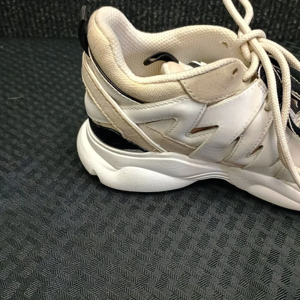 Michael Kors Chunky White/black Fashion Sneakers Women's Size6M Dual lace #SG19J